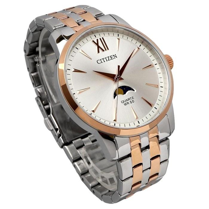 [Citizen] Moon Phase Analog Quartz Men's Watch AK5006-58A Silver & Pink Gold