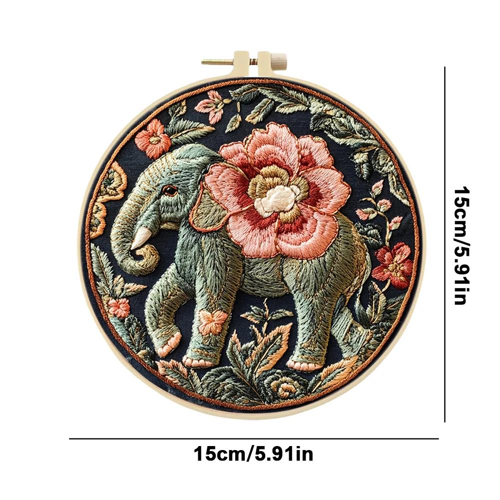 Tiger Stickerei-Kreuzstich-Sets mit Rahmen Stoff Farbe Garn