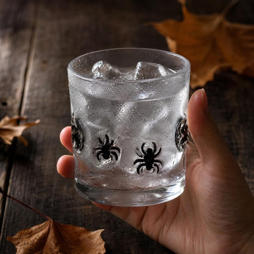 Halloween Flower Tumbler with Polka Dot Decals