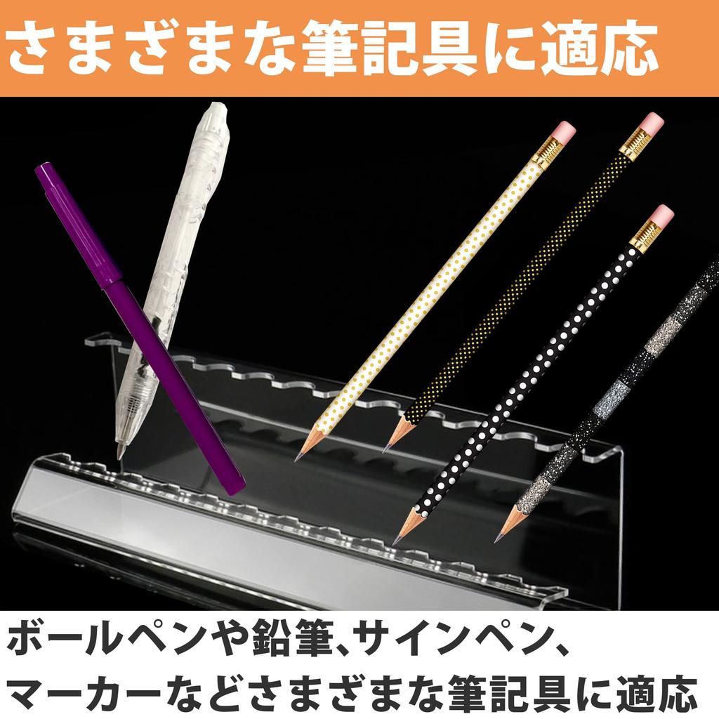 HAMILO Pen Desktop Set of 2 Stand, Acrylic, Display, Stationery,