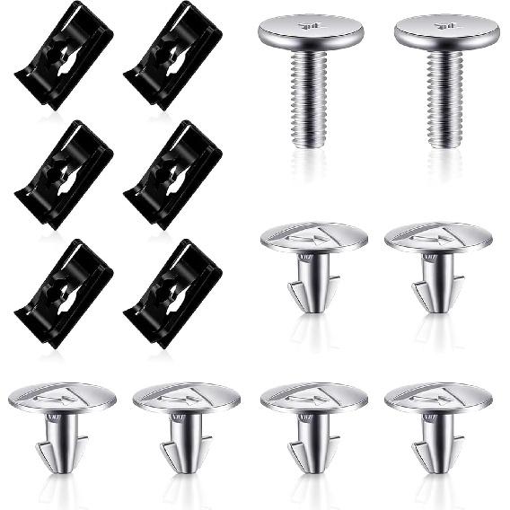 WZP 14PCS Lower Engine Cover Pin Screws, Radiator Support, Radiator Engine Access Cover Pin Clip, Splash Shield Bolt Screw Fastener Clip,