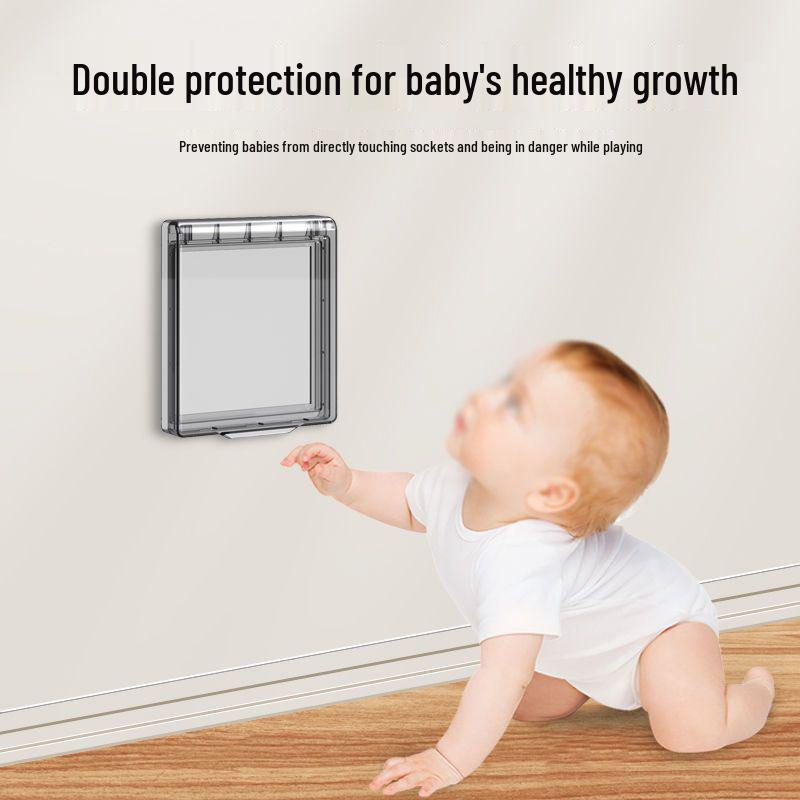 Self-Adhesive Splash-Proof Bathroom Socket Cover for 86 Type Switch