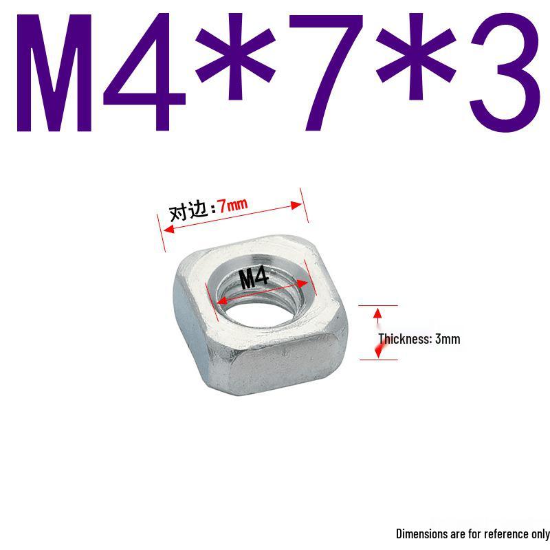 Galvanized Thin Square Nut Cap M4-M16