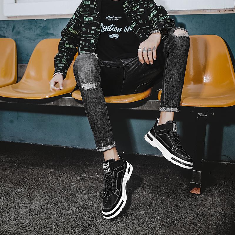 Beige Trend Men Sneakers Outdoor Non-slip Hiking Shoes for Men Comfortable Casual Work Shoes Luxury Platform Men Ankle Boots New