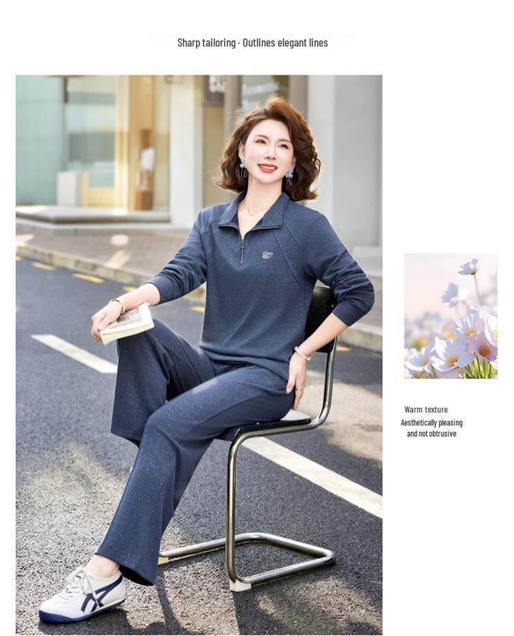 Women's Stylish Spring 2026 Hoodie Two-Piece Set for Middle-aged & Elderly