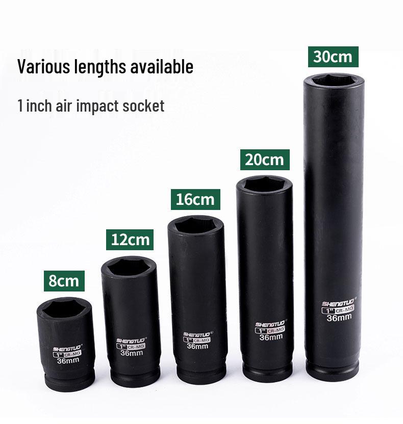 Heavy-Duty 1-Inch Extended Pneumatic Air Impact Socket for Wheel Axle Removal