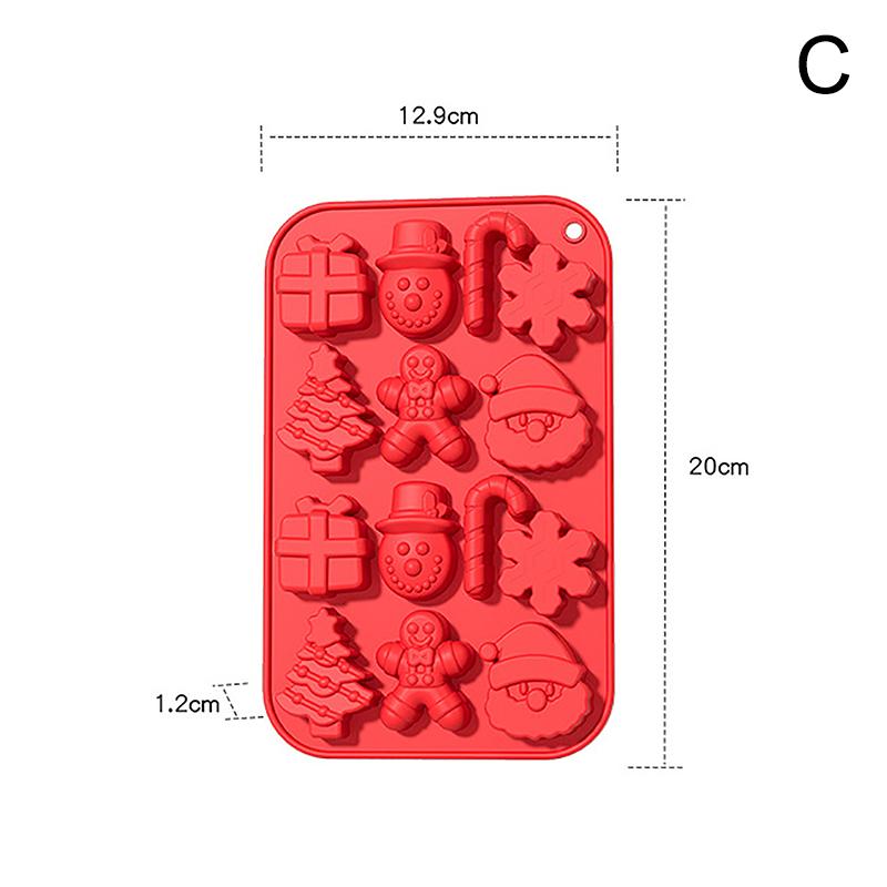 Chocolate Mold Christmas Crutch Silicone Festive Bakeware Diy Candy Fudge Ice Jelly Cake Decor Bakeware Mold