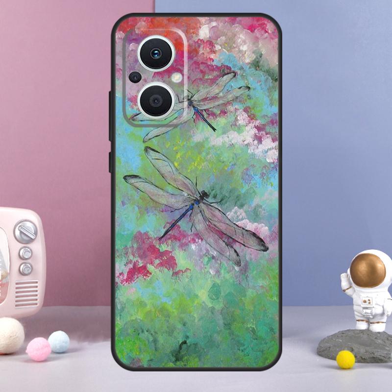 Luxury Dragonfly Funda For OPPO Reno 14 F 11F 12F 13F 10 11 12 13 Pro 7 8 Lite OPPO Find X8 X6 X5 X9 Pro Case