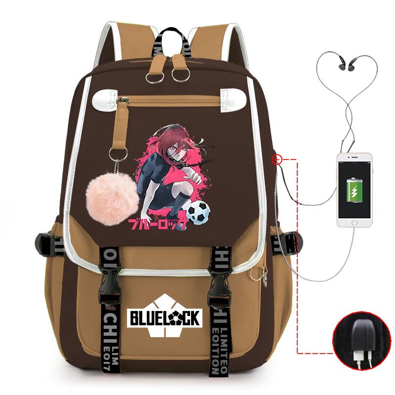 Anime Peripheral Teen Trend Backpack Multifunctional Usb Casual Student School Bag