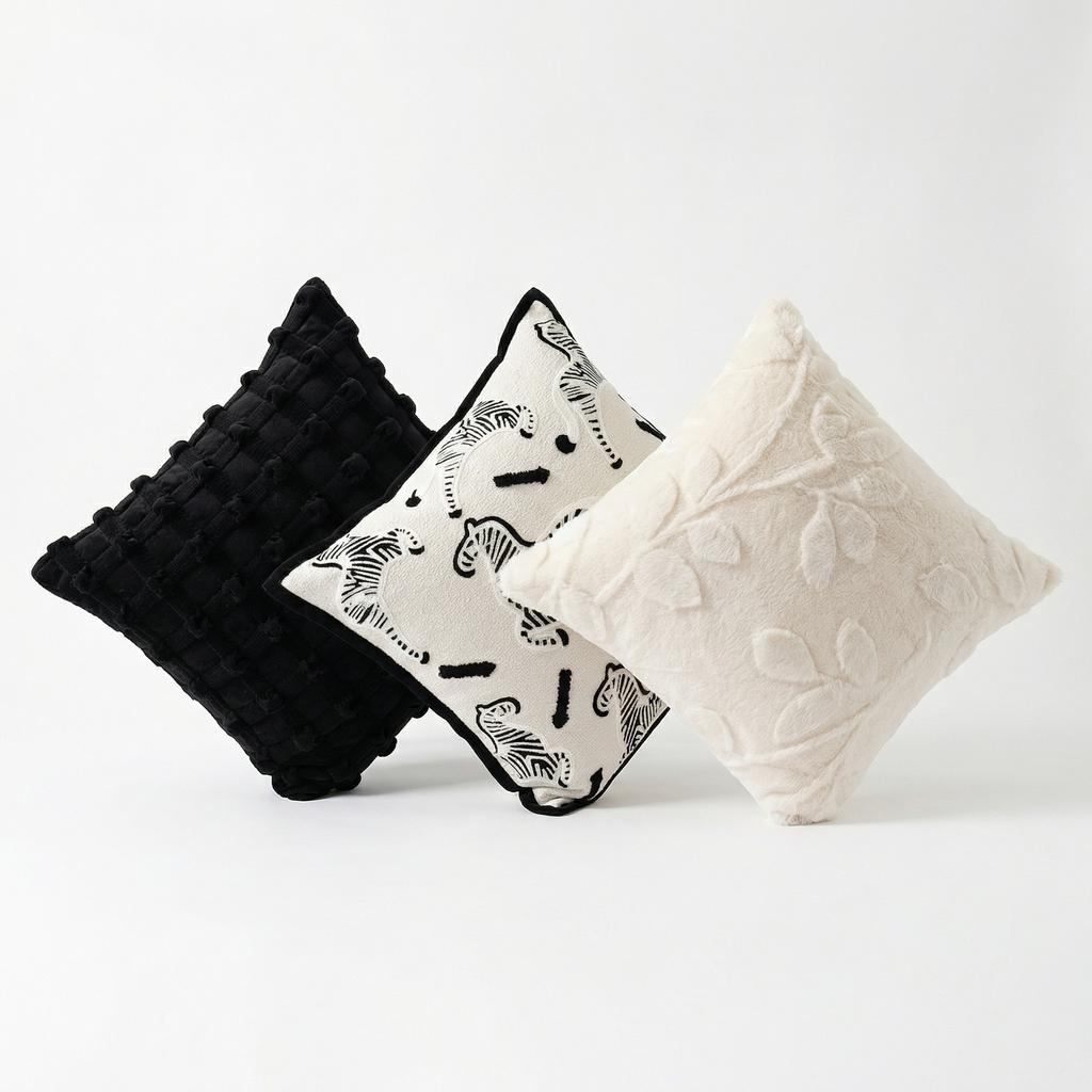 INS Zebra Print Throw Pillow Cover, Luxury French Style Cushion Cover for Sofa Couch Bed, Chic Home Decor,2pcs