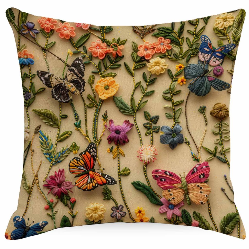 New 3D Imitation Embroidered Floral Pillowcase Digital Printed Home Decoration Pillow Sofa Cushion Cover