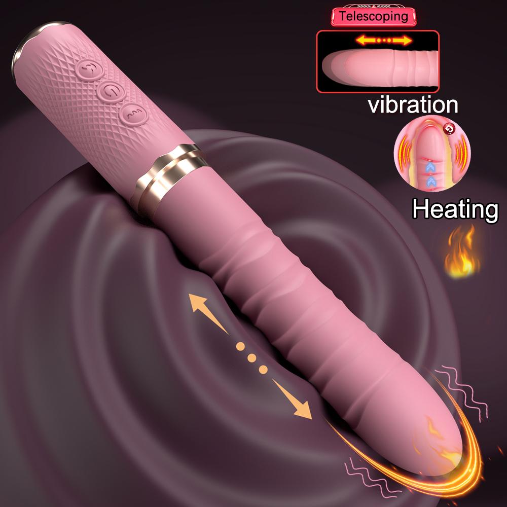 Dual Motor Realistic Thrusting Dildo Vibrator With Heating 10 Mode Sex Toys Vibrator Clitoral Stimulator For Anal Stimulation