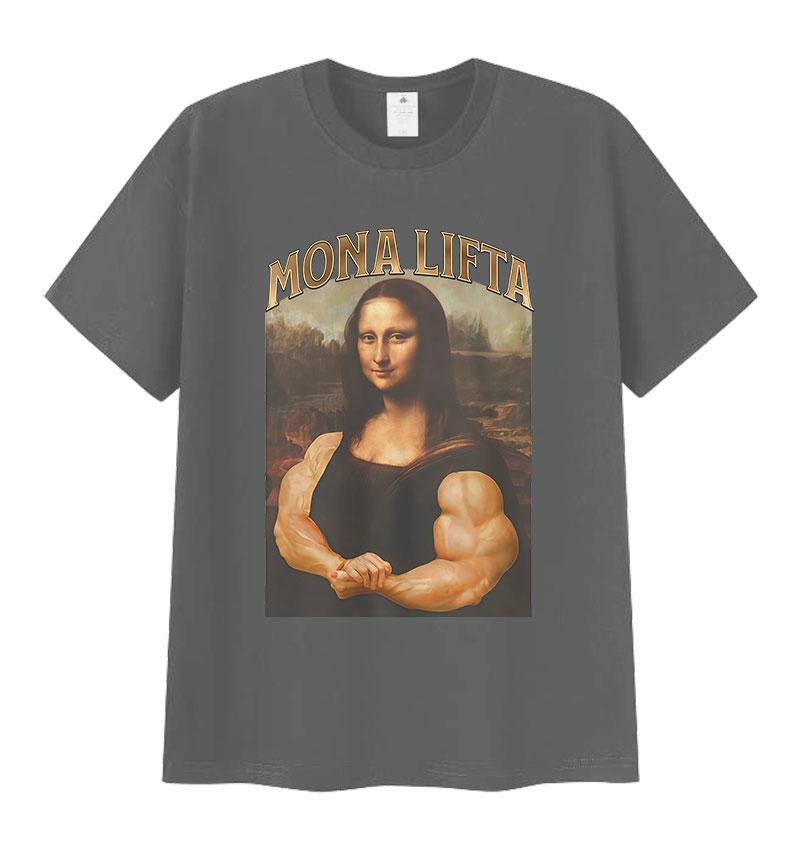 Mona Lifta Funny Gym Graphic T Shirt Unisex Women Vintage High Quality Fashion Tshirt Casual 100 Cotton Short Sleeve Tshirts Tops