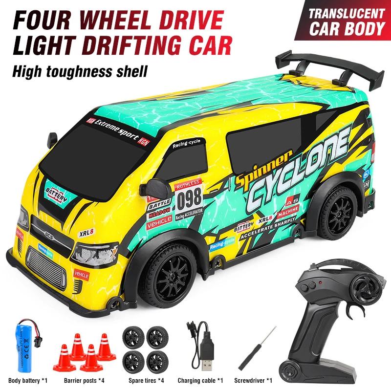 Rc Drift Car 15Km/h Remote Control Truck 1/24 High-Speed Drifting Cool Lighting 4Wd Drive Competitive Model Electric Machine Toy