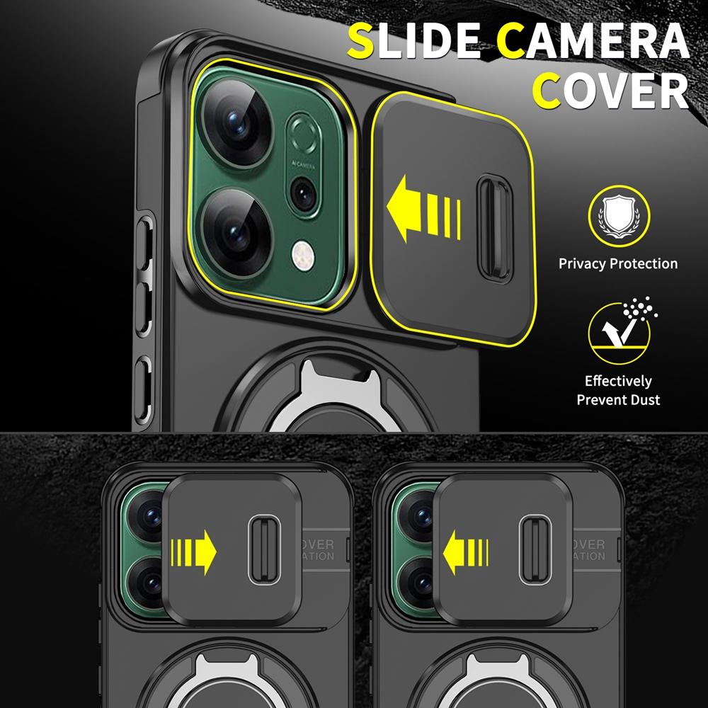 For Reno 14F 5G Case Luxury Magnetic Wireless Charge For Magsafe Case For OPPO Reno 14F 14 F Reno14F Stand Holder Armor Cover