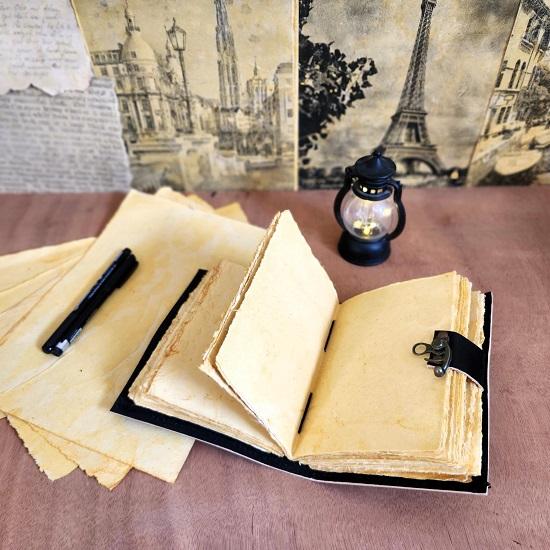 Moon Eclipse Leather Journal Leather Diary Leather Notebook Travel Journal Sketchbook Writing Vintage Journal Handmade Joural