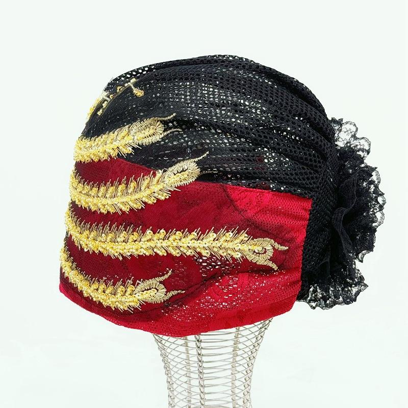 Ethnische trendige Schalmütze Schwerindustrie Phoenix Schwanz Haarband Western Stil Dünne Baotou Mütze Hüte & Mützen (Damen)