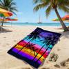 Rainbow Palm Beach Towel Single Sided 2D Print Soft Microfiber Beach Towel Beach Pool Spa Bathroom Tropical Decor Vibrant Gift