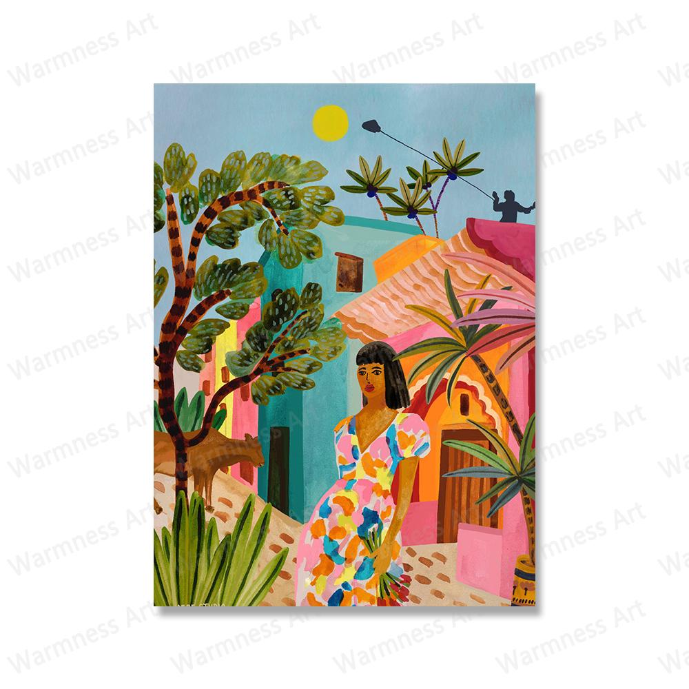 Landscape Rainbow Mountain Sunrise Canvas Painting Animal Ducks Tiger Prints and Posters Tropical Jungle Wall Art Pictures Decor No Frame