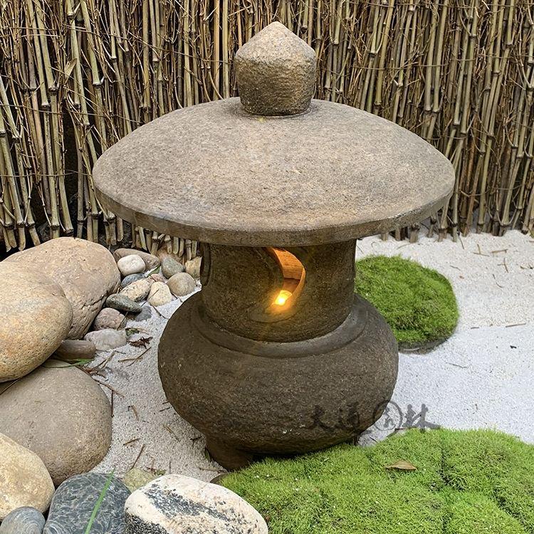 Antique Bluestone Courtyard Lantern: Outdoor Landscape Stone Lamp in New Chinese Style