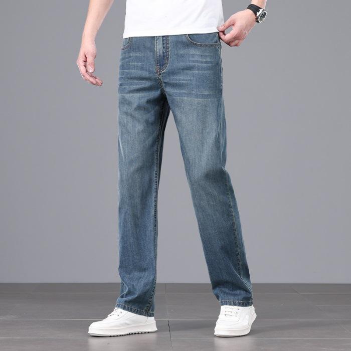 

Summer Thin High Waist Loose Light Business Thin Small Straight Trousers Jeans 29