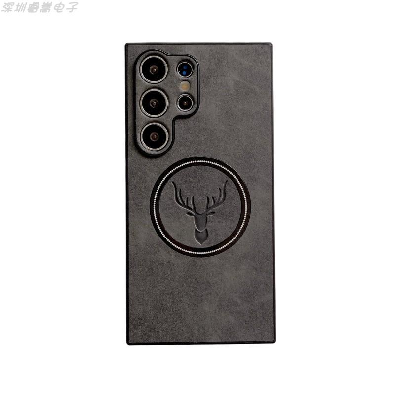 Applicable to Samsung S25u mobile phone case, new magnetic cloth pattern Elk note20 anti-drop cover feeling S24P all-inclusive
