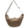 Casual solid color dumpling bag women's new versatile croissant simple texture nylon shoulder messenger bag
