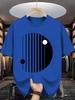 Unisex Crew Neck Tee Minimal Geometric Circle Stripe Art Print Soft Cotton Loose Short Sleeve Summer Casual Male Streetwear Tops