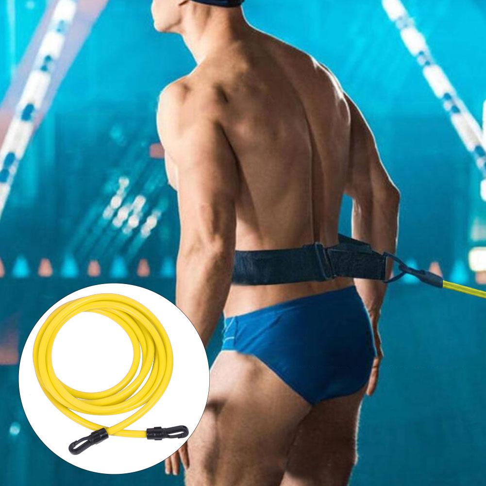 300cm Elastic Rope Swimming Training Belt Kit Resistance Training Equipment for Adult ChildrenYellow