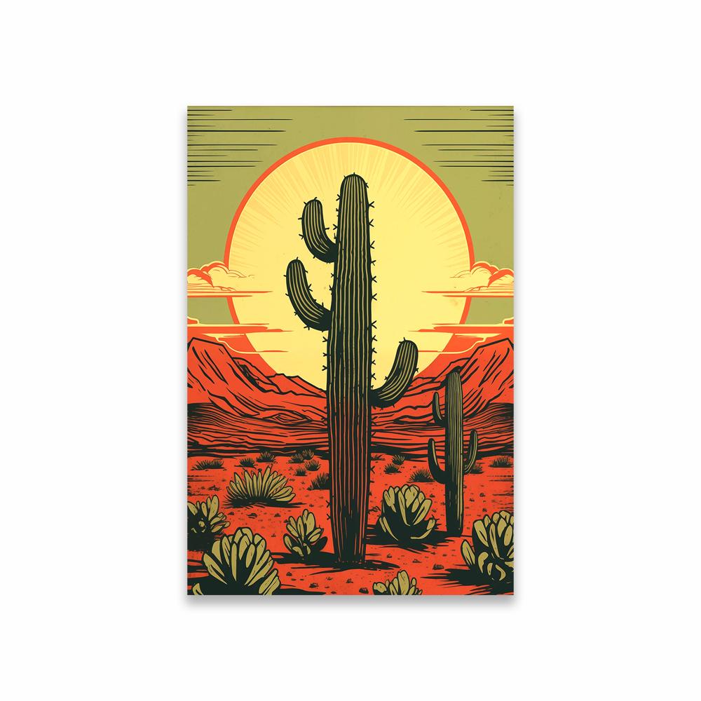 Mexican Cactus Print Colorful Cactus Watercolor Poster Boho Cactus Print Mexico Nature Landscape Botanical Canvas Painting
