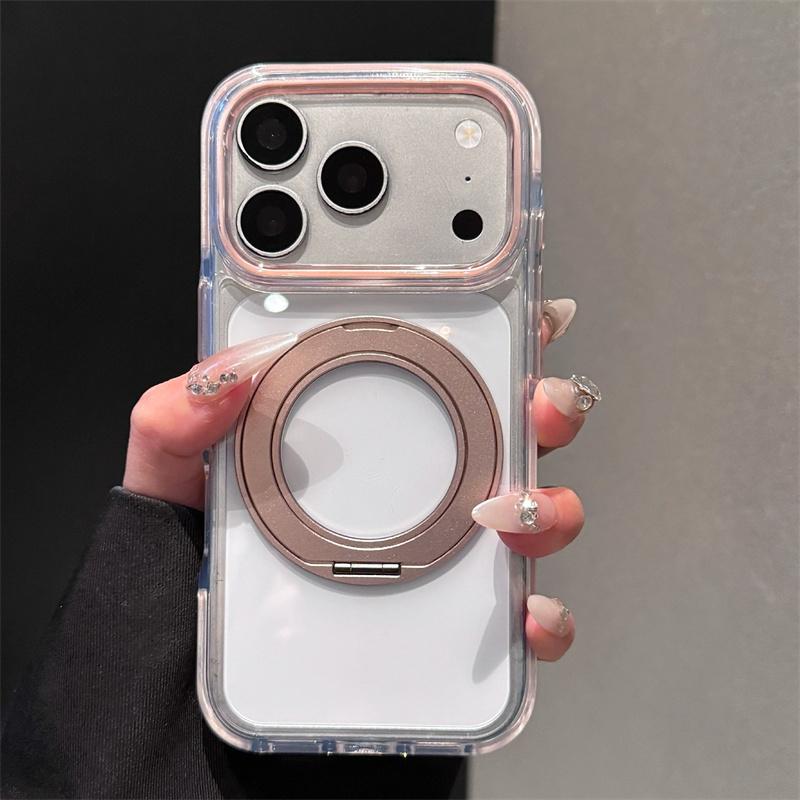 For Iphone 13 14 15 16 17 Pro Max Ring Stand Bumper Case,for Iphone 17 Transparent Phone Case with Ring Stand