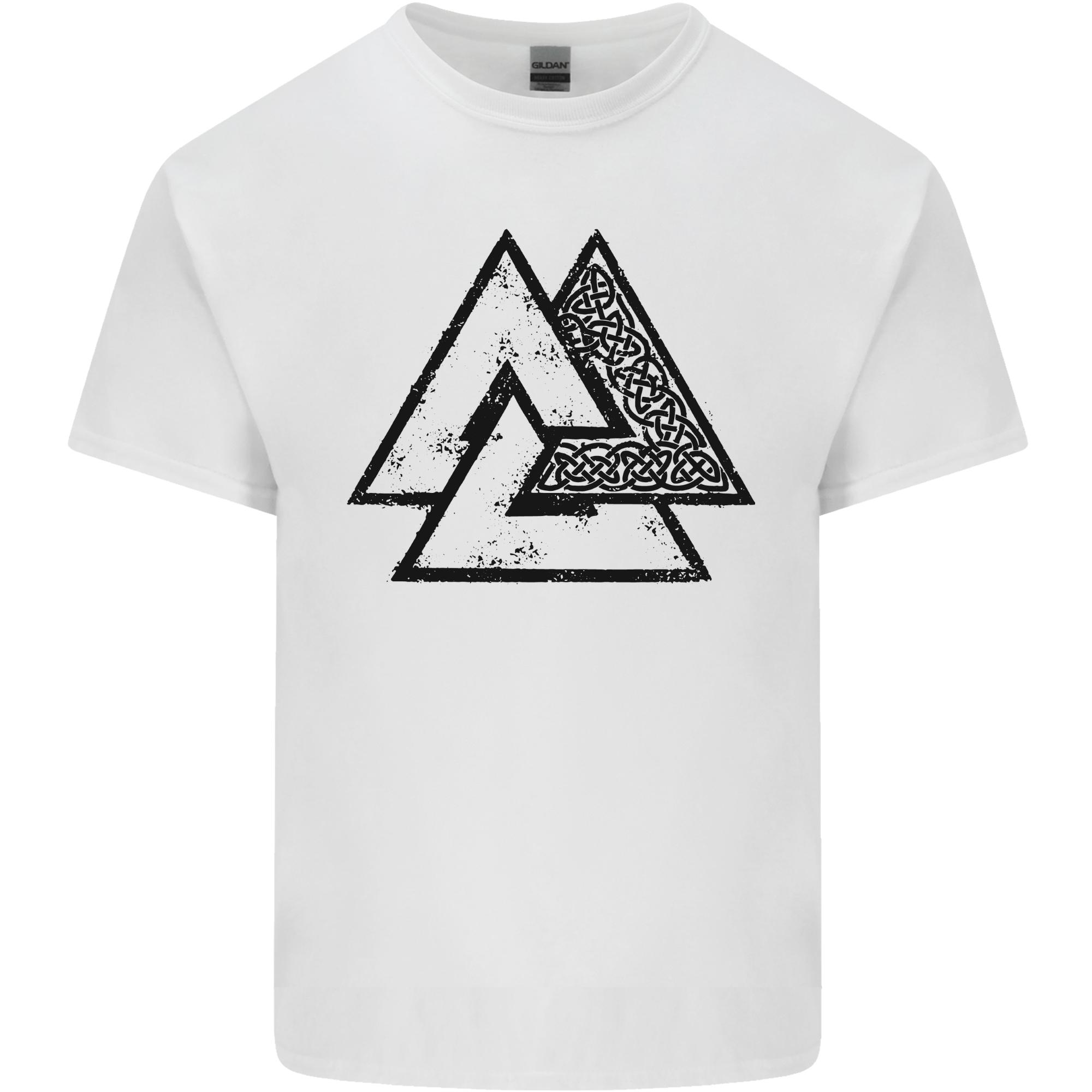 Valknut Symbol Vikings Gym With Black Print Unisexs Light Cotton TShirt S