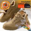 Fleece-lined Work Shoes for Men Woman Winter Steel Toe Boots Thickened Warm Woman Sneakers Anti-smashing Working Shoes Men36-46