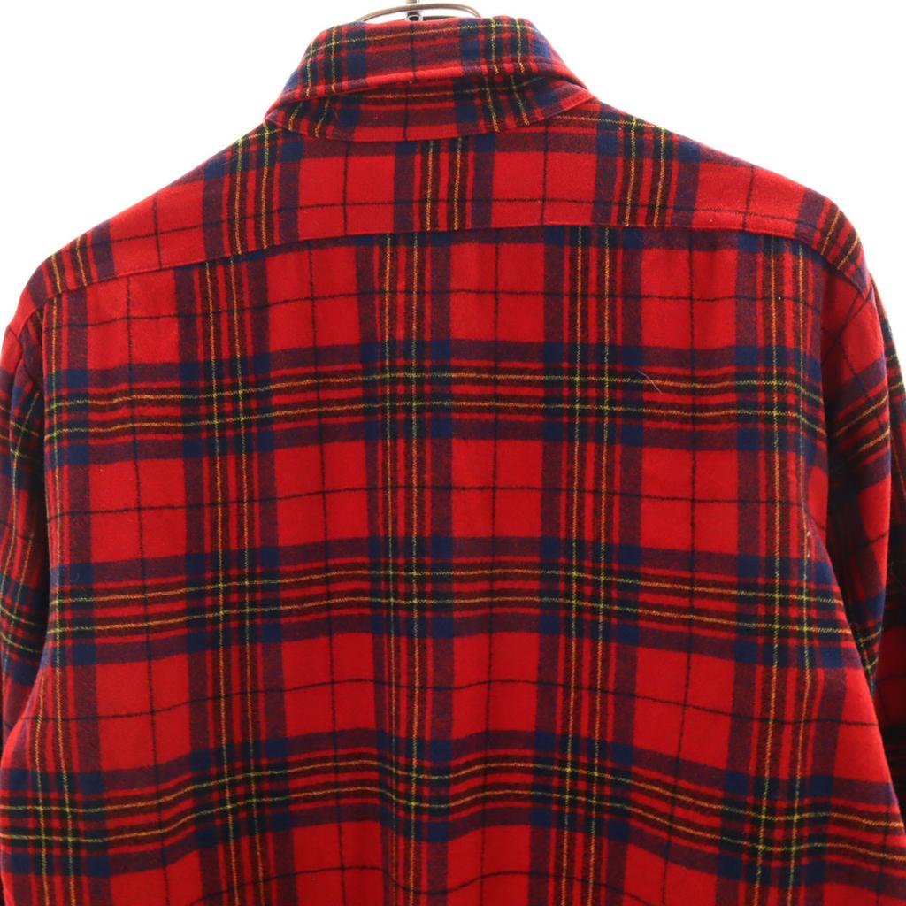 PENDLETON 70s Made in USA Wool Vintage Check Pattern Long sleeve Button down shirt Men's Used