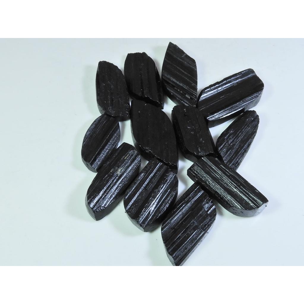 393Cts. Natural Black Tourmaline Fancy Cabochon Loose Gemstone 12 Pcs Lot C-333