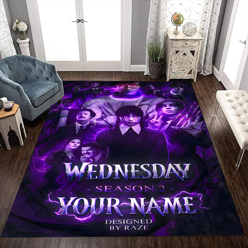 Wednesday Addams Personalized Text Carpet Suitable for Balcony Foyer Bedrooms Kitchen Antislip Carpet Office home decor