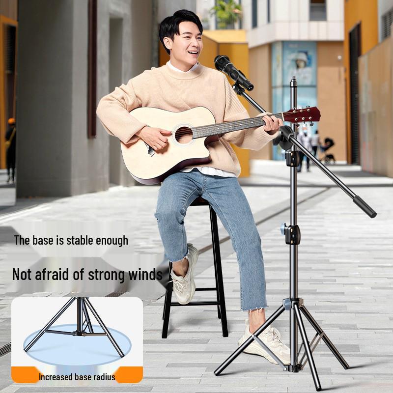 Guzheng/Erhu Wireless Microphone Stand: Portable Lifting Tripod for Performances