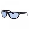 Tom Ford Sunglasses Rectangle Full Rim  Shiny Black Frame And Blue Lens Ft136301