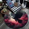 Raven Round Area Rug,Carpet Rug for Living Room Bedroom Sofa Playroom Decor,Non-slip Floor Mat