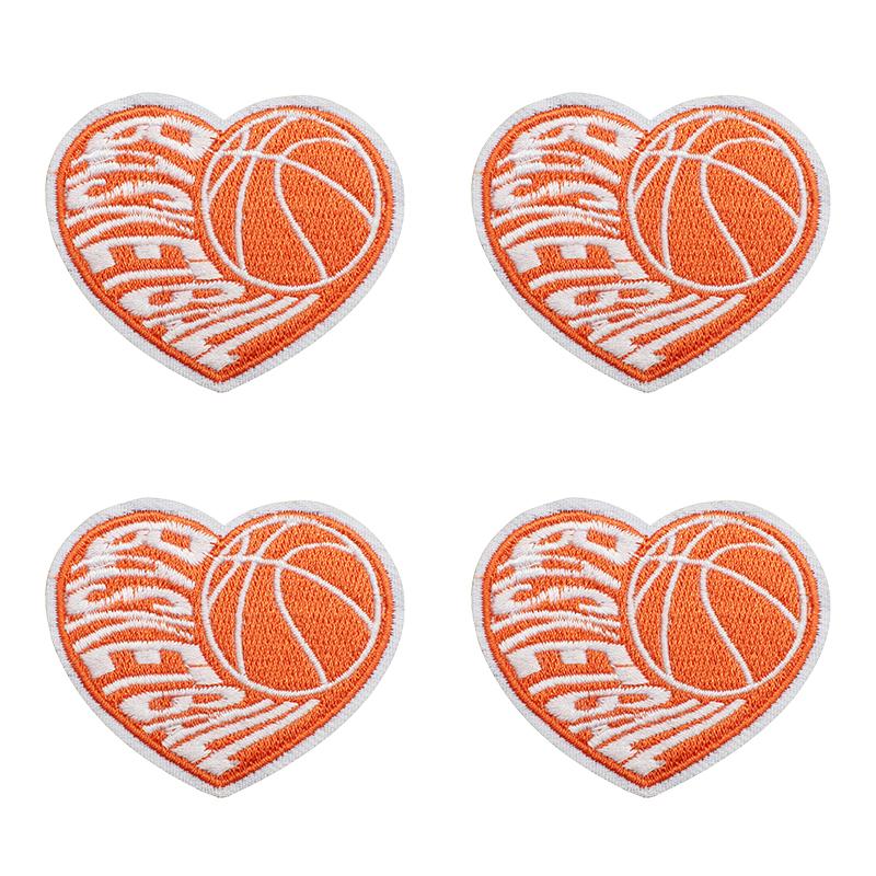 10pcs Wholesale Sports Theme Embroidered Patches On Clothes Jackets Cartoon Basketball Decoration Iron On Patches For Clothing 