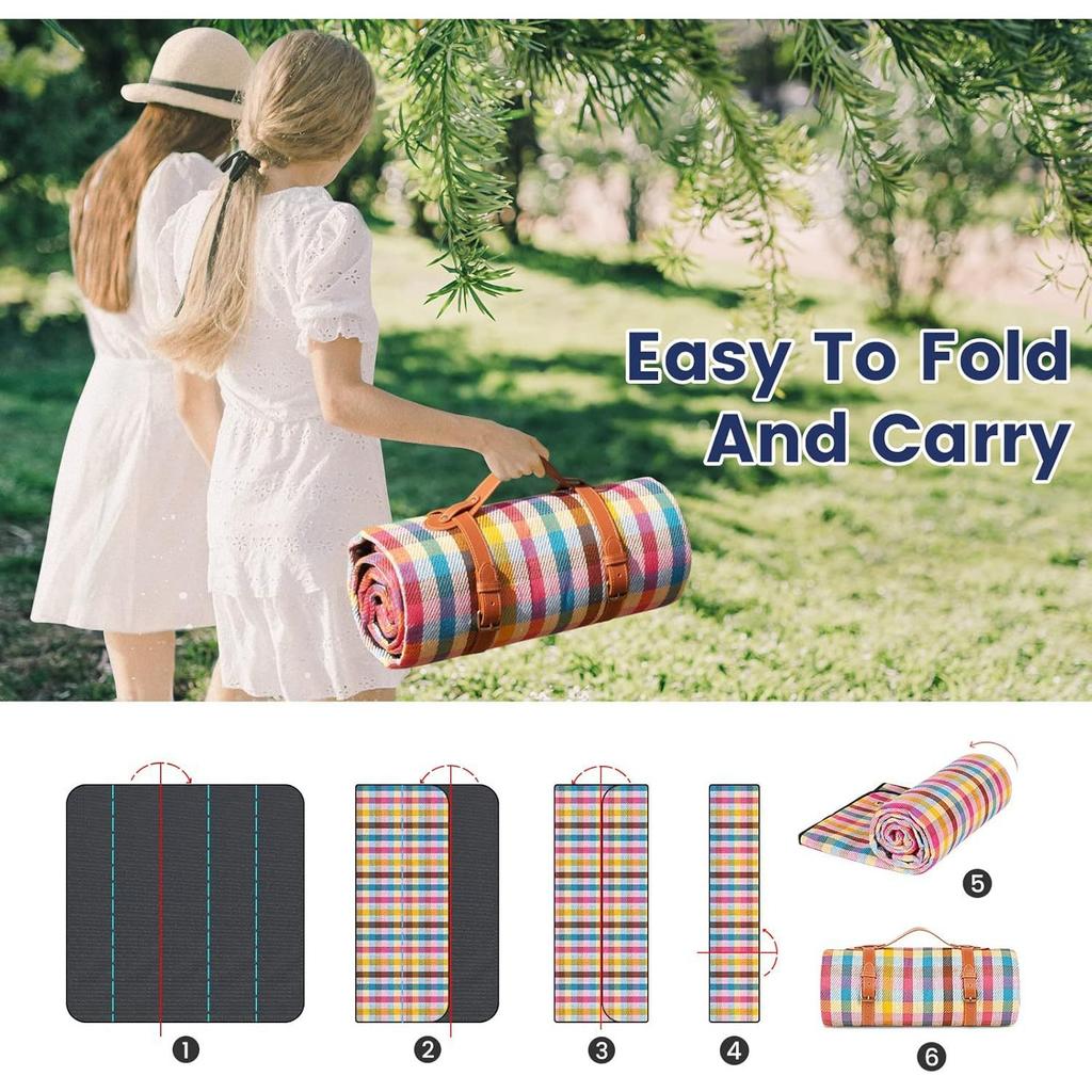 Extragroße Picknickdecken TragbarUnd WasserdichtSanddichtFaltbare Outdoor-Decke Mode Praktische Matte Tasche Picknickdecke