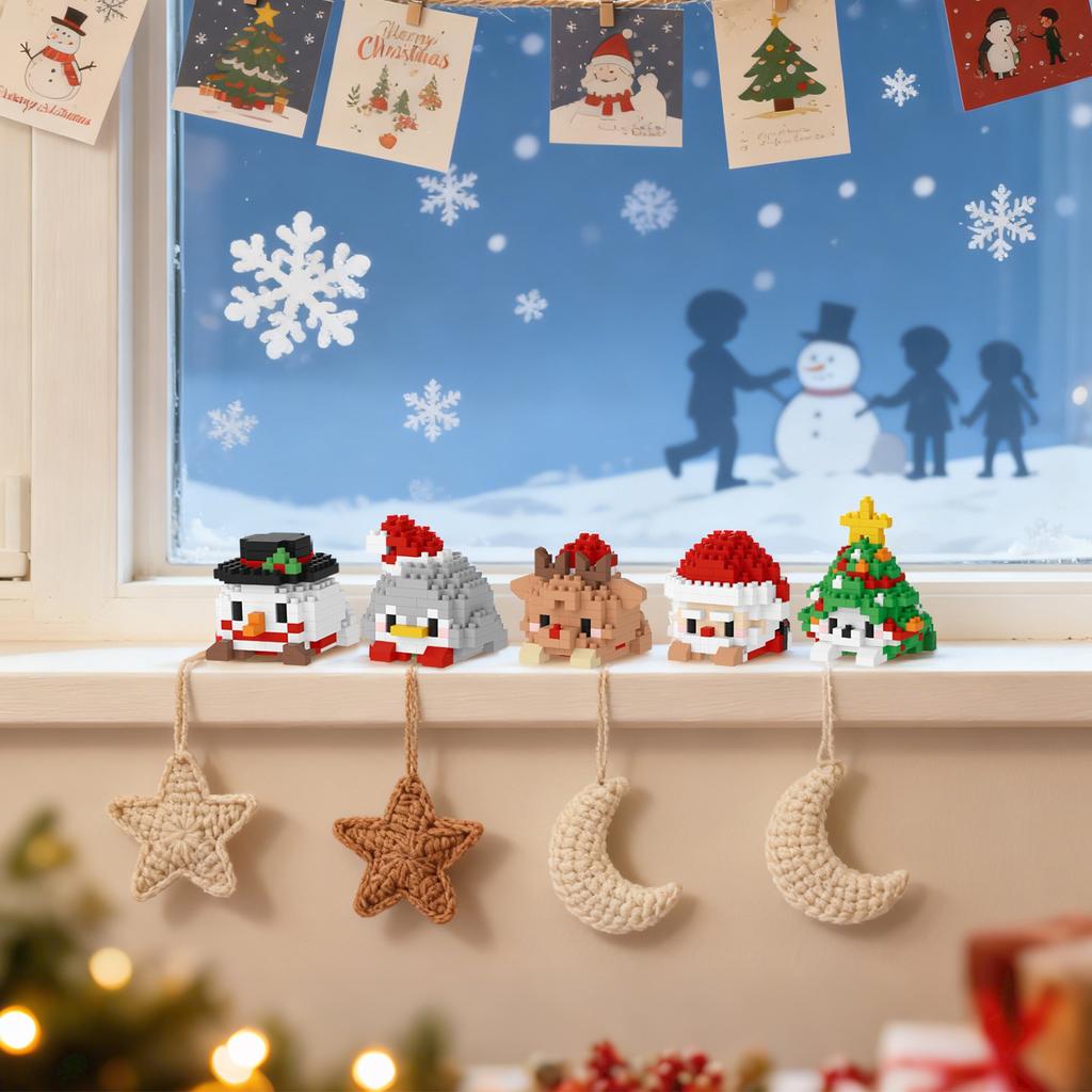 Christmas Gift Box, Cartoon Dolls, Small ParticleBuilding Block Toys