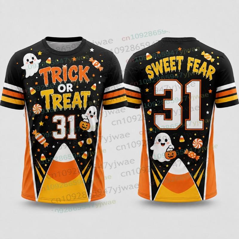 2026 Halloween Tee Clothing Autumn Short Sleeve T-shirt Pumpkin Bat 3D Print TShirt Harajuku Tshirt Halloween Women Men Tshirt