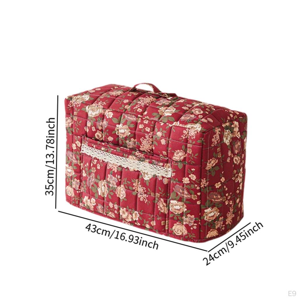 Copertura Floreale per Macchina da Cucire Trapuntata Antipolvere, Boho, Decorativa, Organizer per Materiali da Cucito per la Stanza dell'Artigianato
