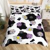Farm Cow Duvet Cover Three-Piece Sunflower Quilt Cover Cute Cow Bedding Set