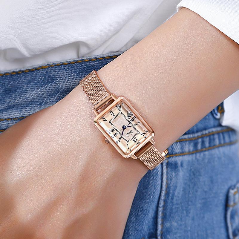 Same personality retro square women's watch fashion casual student waterproof watch