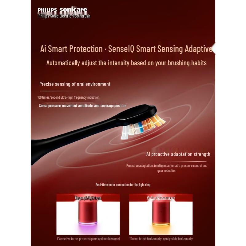 

Philips AI Sonic Electric Toothbrush HX9997/66 CN plug (adapter included)