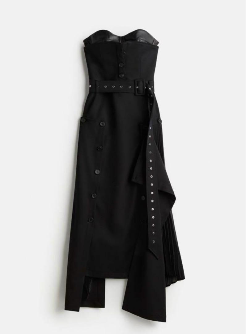 

[USED] H&M rokh Leather Strapless Dress with Bra