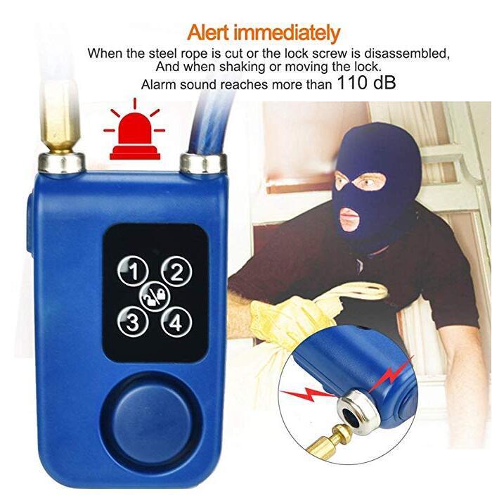 Y787 Keyless Combination Alarm Lock: Steel Wire, Anti-Disassembly, Rainproof, Anti-Theft, Electronic Lock for Bicycles and Motorcycles.