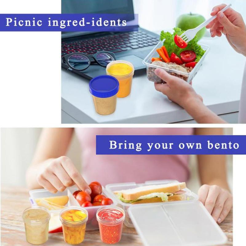 5/10Pcs Salad Dressing Container With Lids Leak Proof Screw Reusable Stackable Plastic Dip Sauce Containers